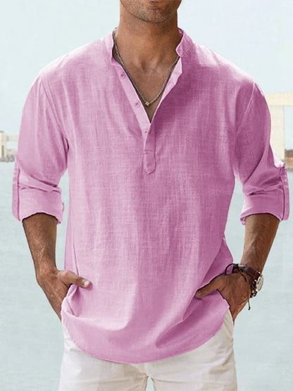 Variant image for Herrskjorta Casual Sommar Lätt Bomullsblandning-8