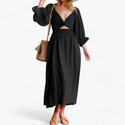 Dam Klänning Ruffles Modern Design Polyester-3