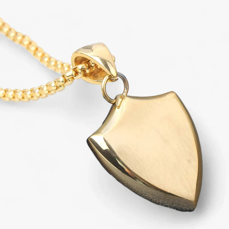 Halsband Herr Skölddesign Rostfritt Stål Elegant Accessoar-3