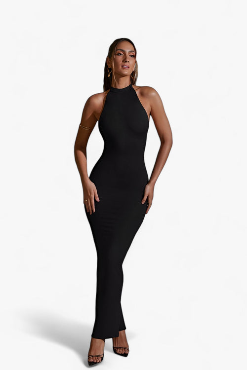 Dam Bodycon Klänning Ärmlös Sommar Lätt Material-1
