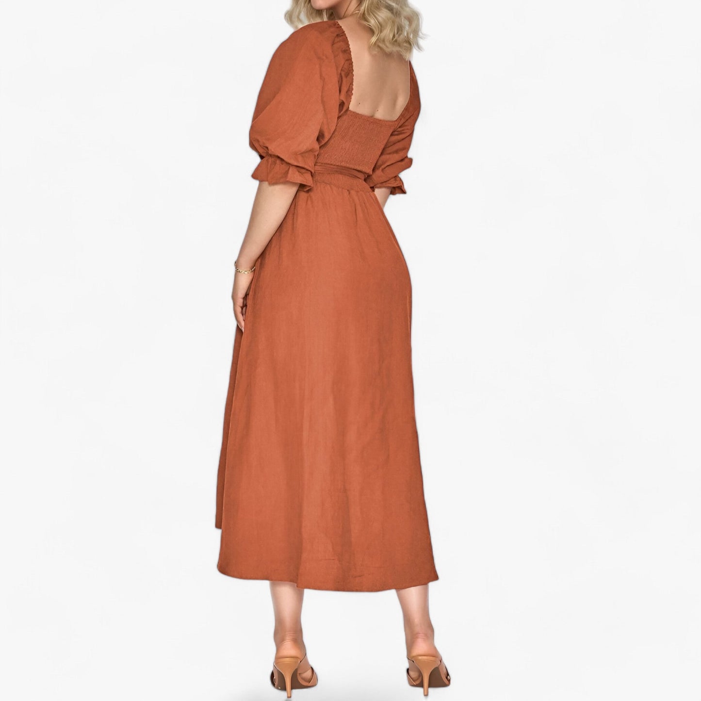 Dam Klänning Ruffles Modern Design Polyester-4