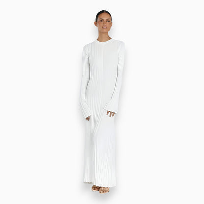 Variant image for Maxiklänning Dam Randig Polyester Långa Ärmar-13