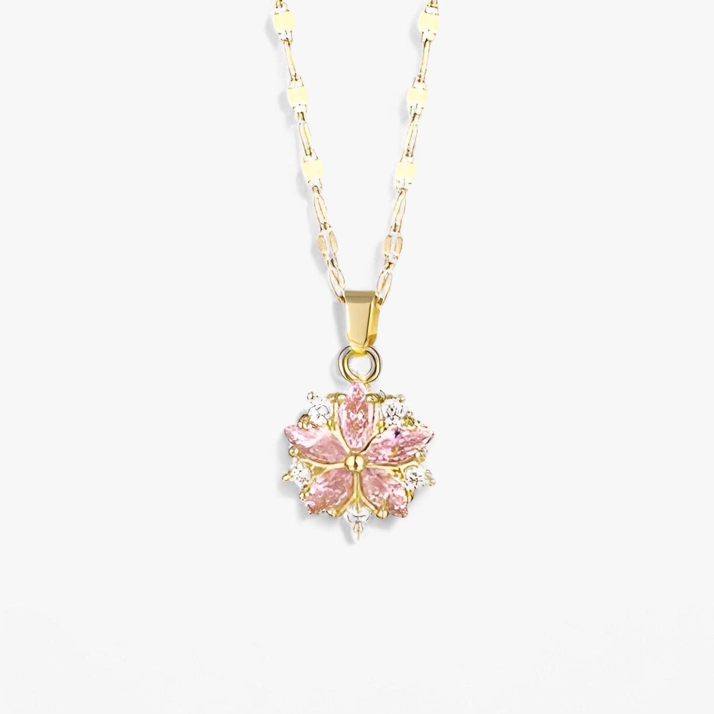 Kvinnors Hänge Rosa Sakura Rostfritt Stål-1