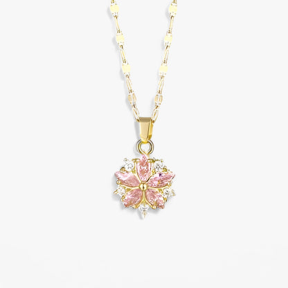Kvinnors Hänge Rosa Sakura Rostfritt Stål-1