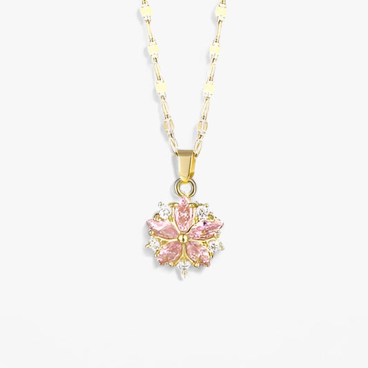 Kvinnors Hänge Rosa Sakura Rostfritt Stål-1