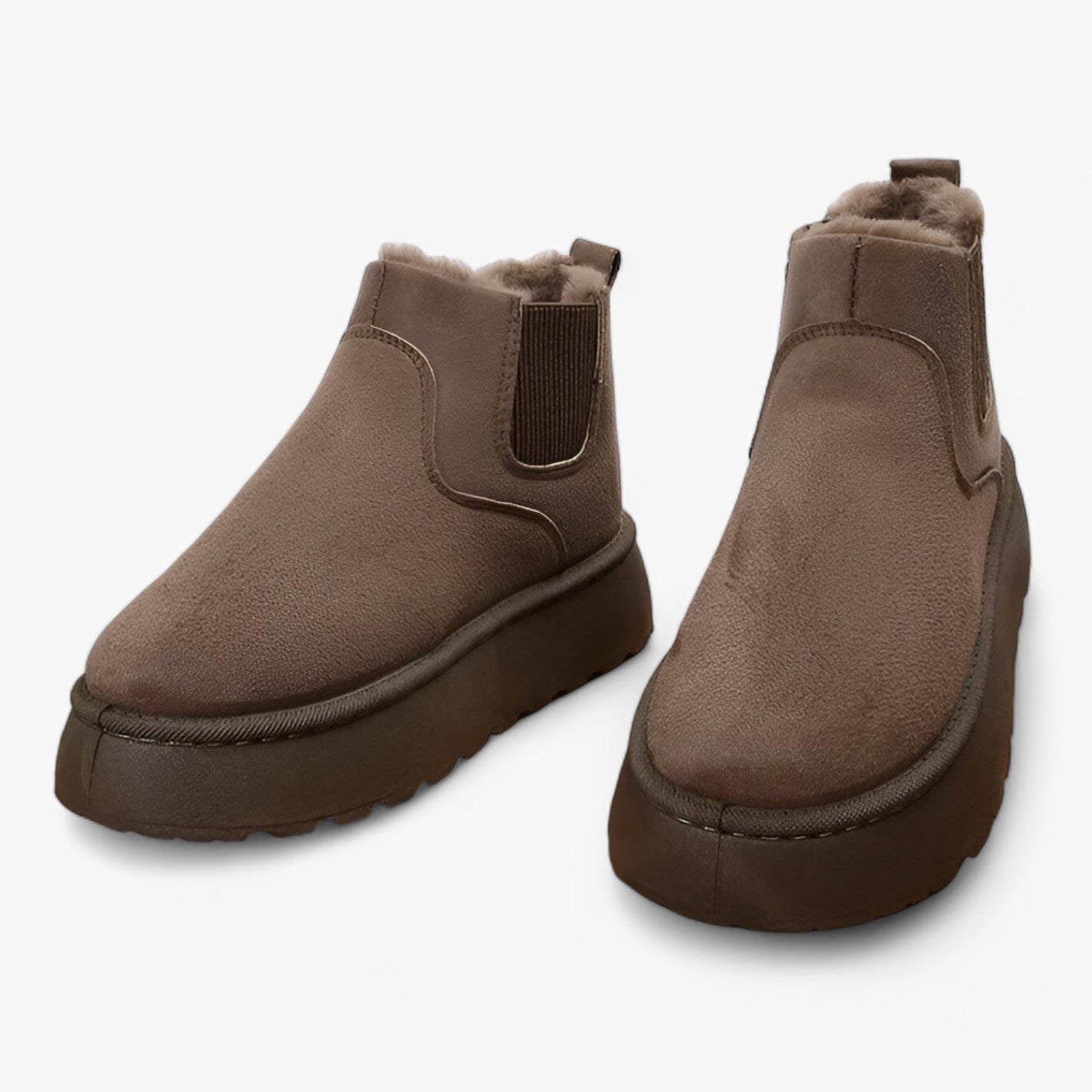 Dam Stövlar Bekväma Syntetisk Päls med Gummisula-2