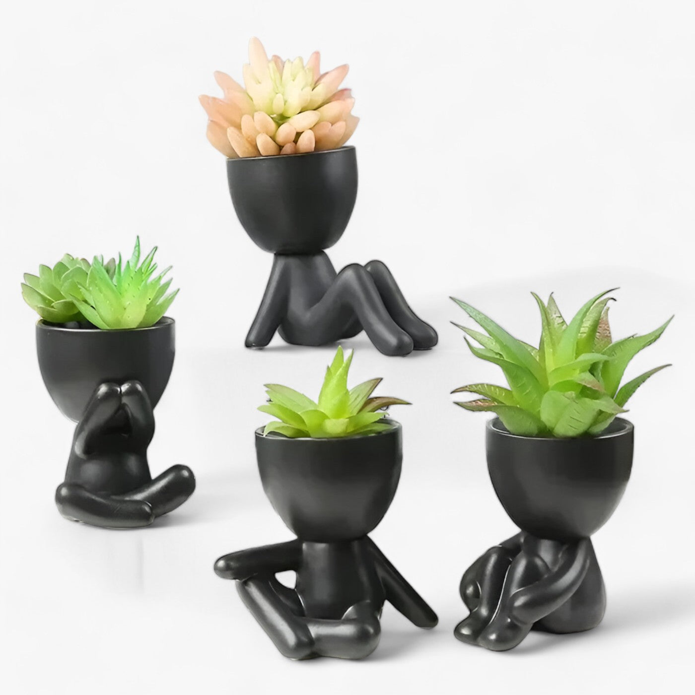 Keramische Blumentopf für Sukkulenten – Nordisches Design, 10 cm Höhe, Robuste und Elegante Dekoration 2