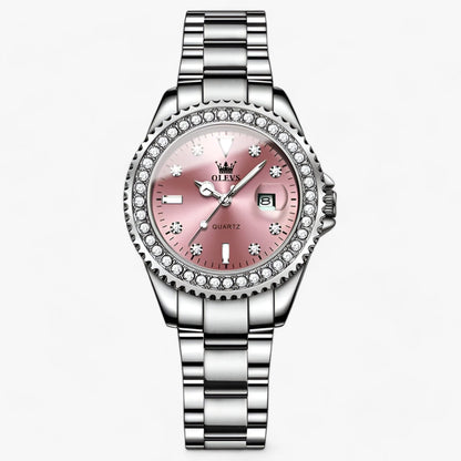Variant image for Kvinnors Armbandsur Minimalistisk Rostfritt Stål Diamantdetaljer-6