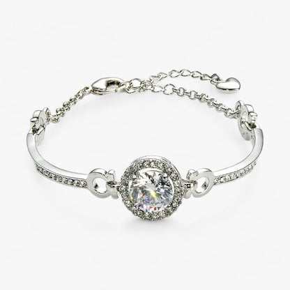 Variant image for Dam Armband Platina med Kristaller, Elegant Design för Alla Tillfällen-2