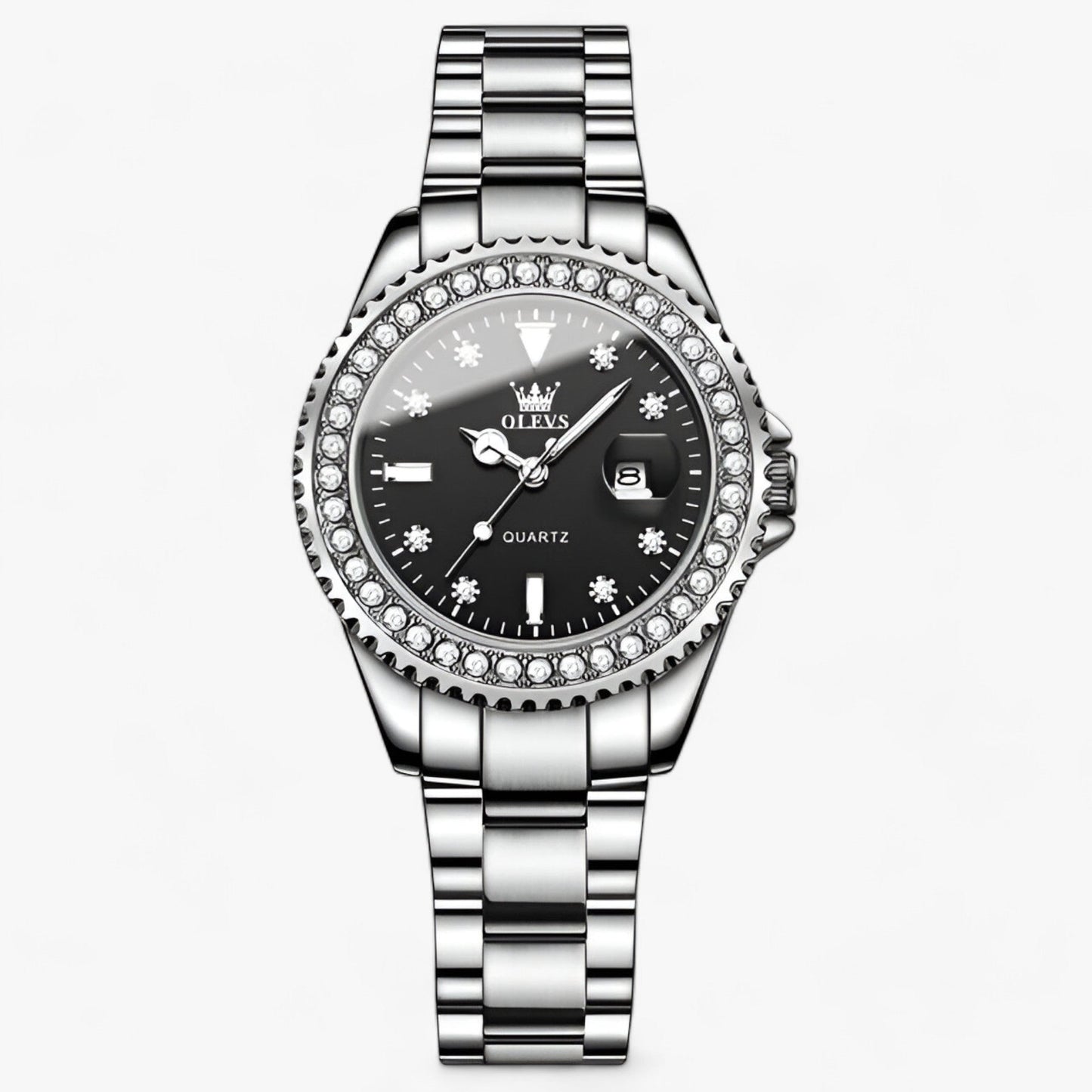 Kvinnors Armbandsur Minimalistisk Rostfritt Stål Diamantdetaljer-5