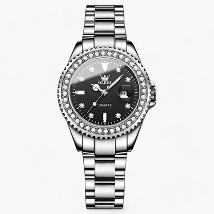 Kvinnors Armbandsur Minimalistisk Rostfritt Stål Diamantdetaljer-5