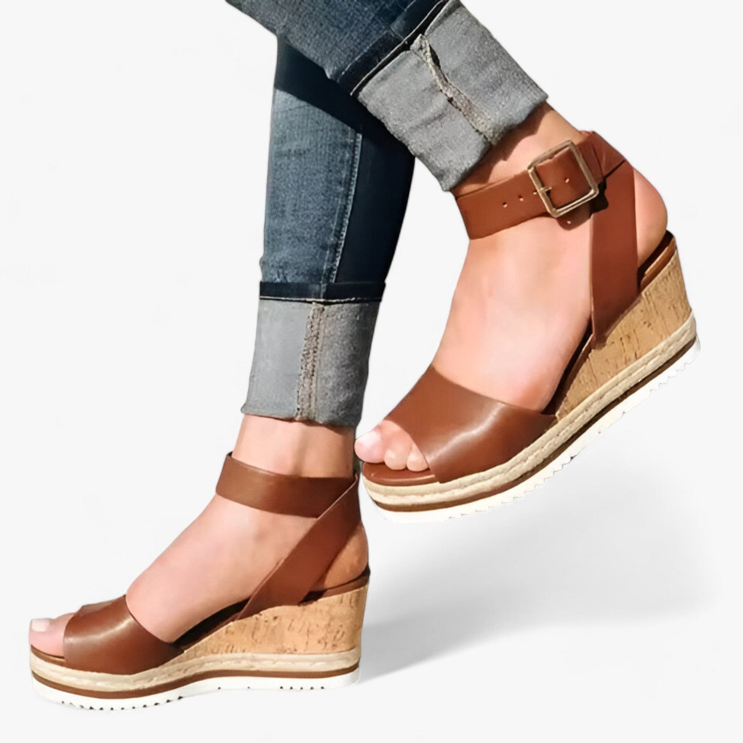 Ortopedische Kilsandalen für Frauen aus Veganleder – Komfortable Plattform mit 3 cm Absatzhöhe und flexibler Passform 9