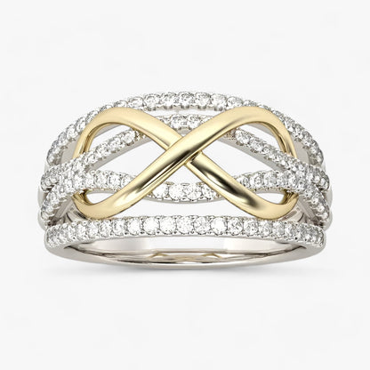 Kvinnors Uttalande Ring Modern Design Hållbart Metallmaterial-2