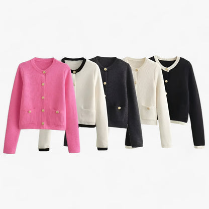 Kvinnors Lång Kofta Stickad Slim Fit Polyester 2
