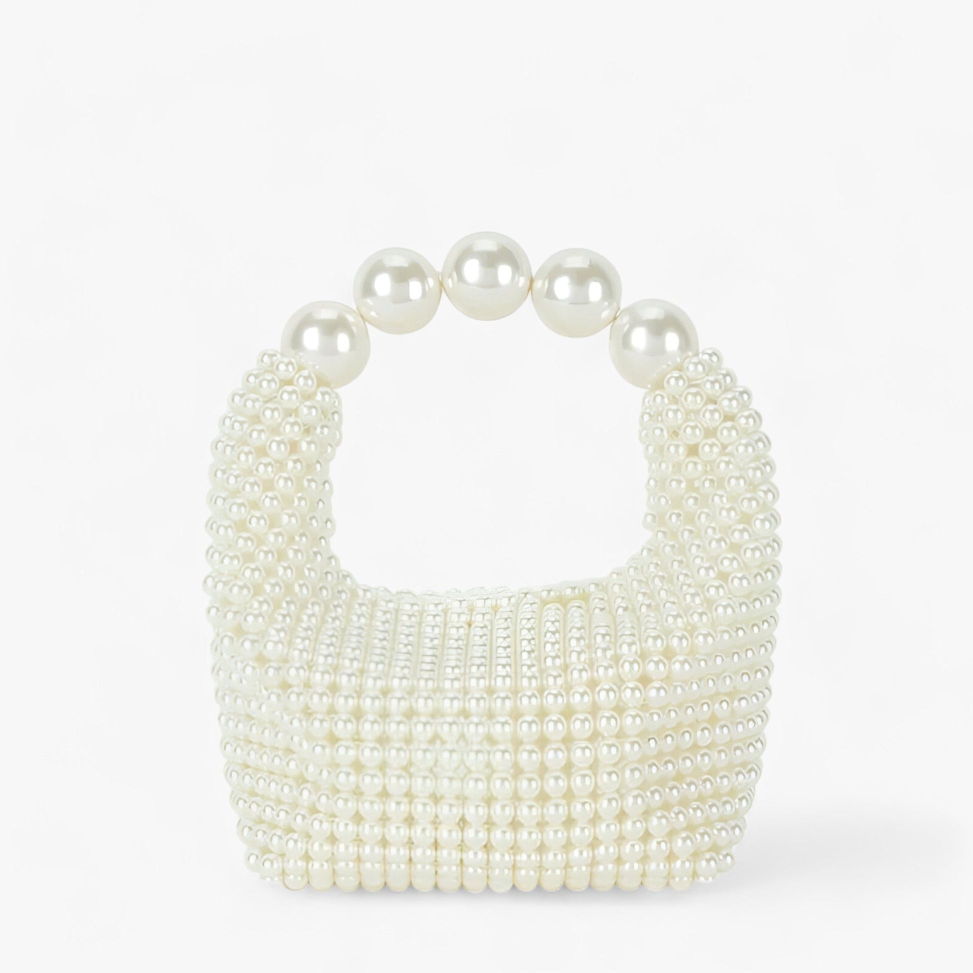 Dam Handväska Hinkdesign Handgjord med Pärlor och Kristaller-1