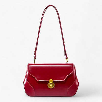 Dam Axelväska Sadelstil Äkta Läder-1