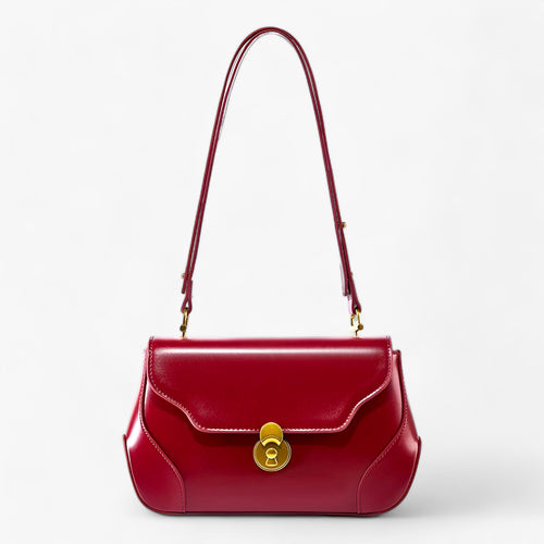 Dam Axelväska Sadelstil Äkta Läder-1