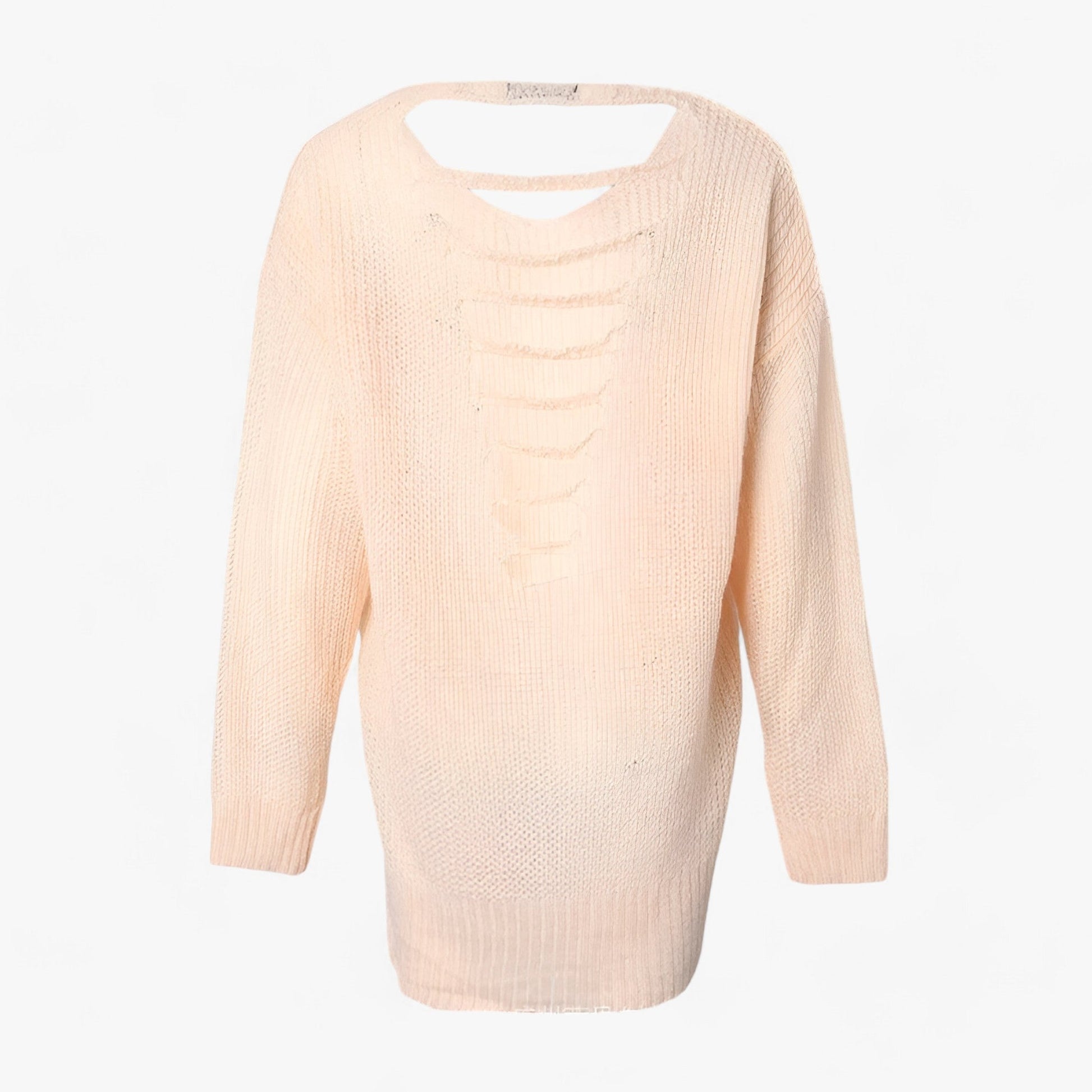 Stickad Dam Tröja Långärmad Luftigt Material Elegant Design 2