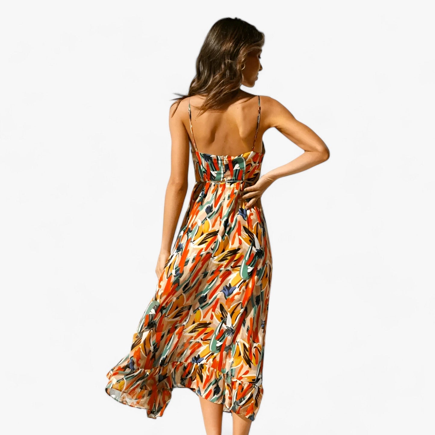 Kvinnors MIDI-klänning Boho-Chic 100% Polyester 3