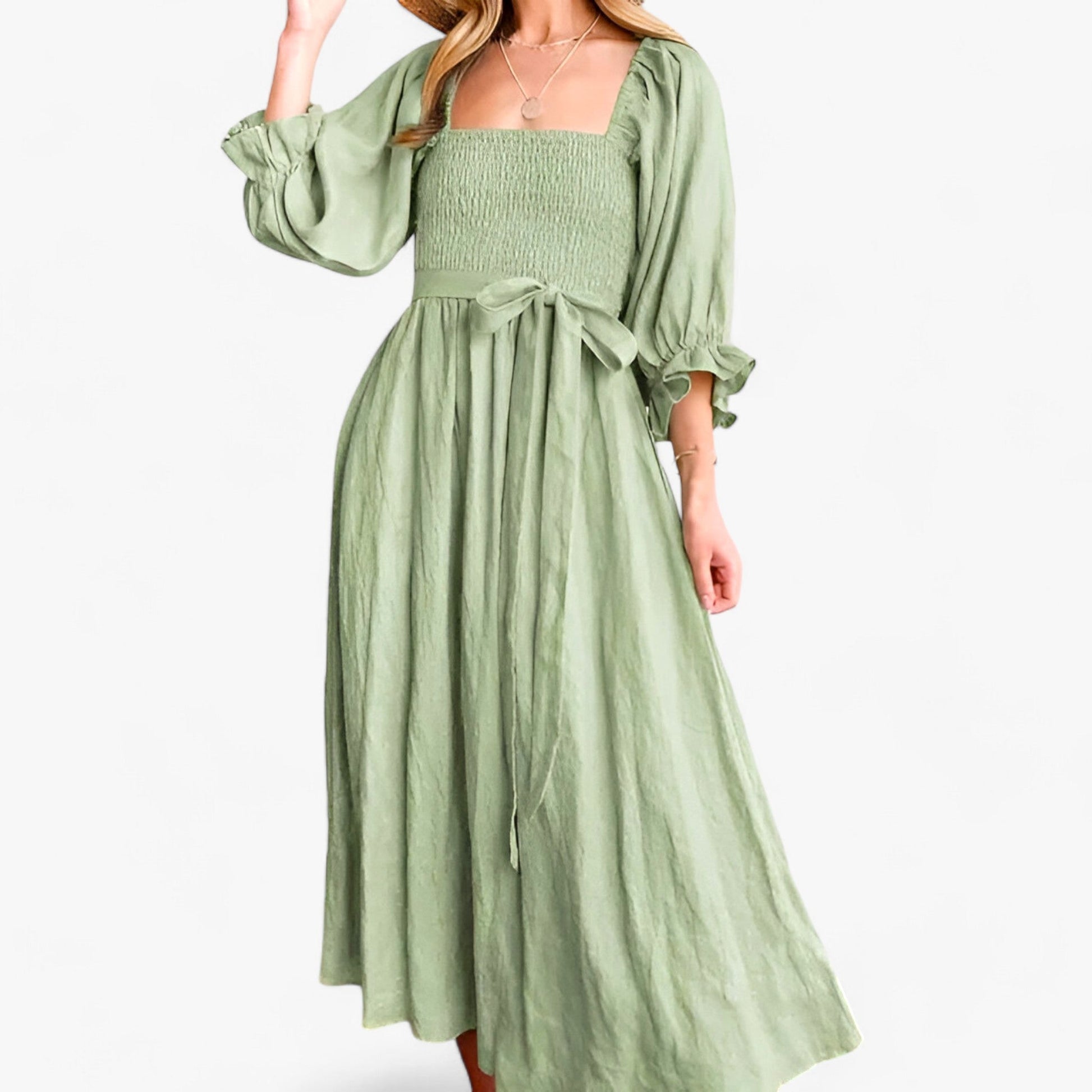 Dam Klänning Ruffles Modern Design Polyester-5