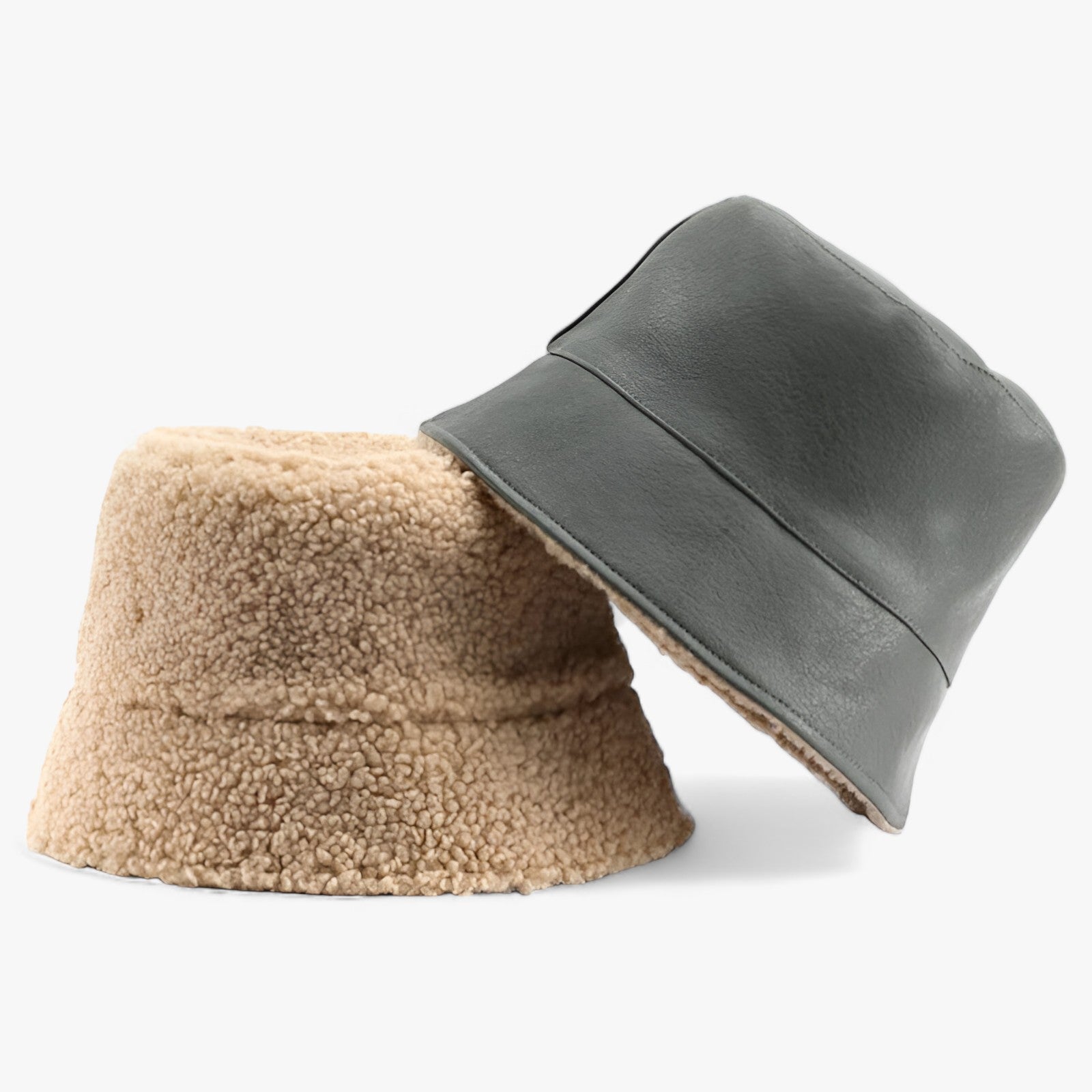 Kvinnors Vändbar Läderhatt Elegant Justerbar Stil-5