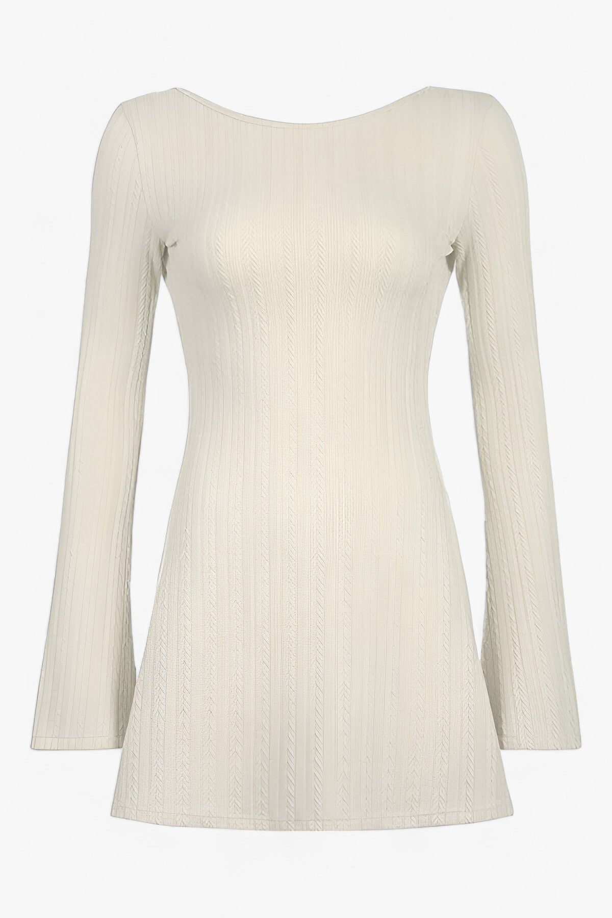 Kvinnor Klänning Blossade Ärmar Öppen Rygg Andningsbar Tyget 1