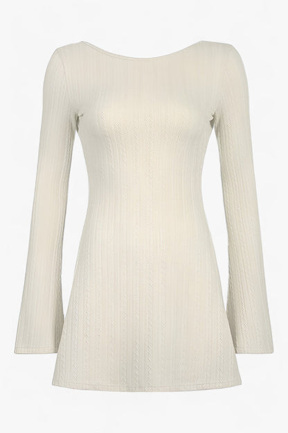 Kvinnor Klänning Blossade Ärmar Öppen Rygg Andningsbar Tyget 1