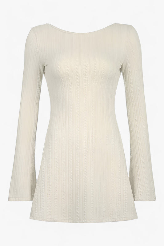 Kvinnor Klänning Blossade Ärmar Öppen Rygg Andningsbar Tyget 1