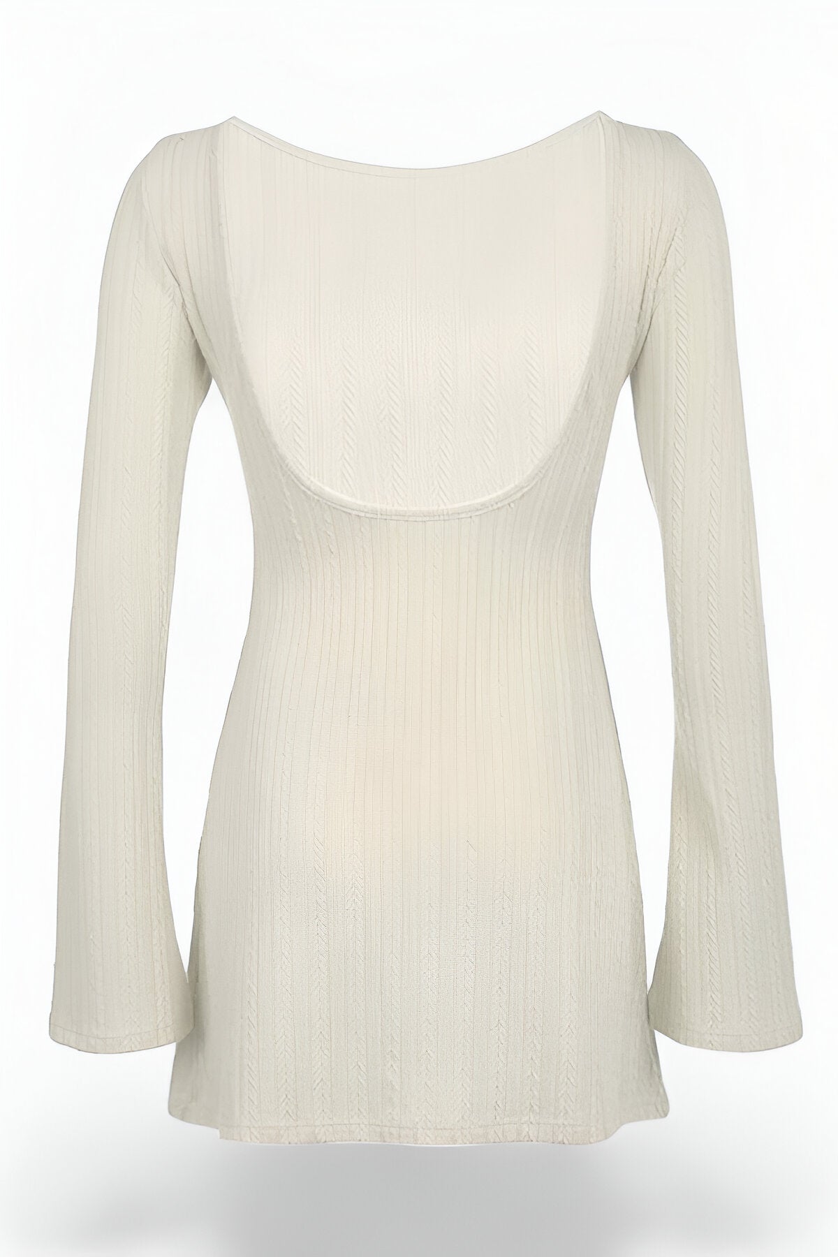 Kvinnor Klänning Blossade Ärmar Öppen Rygg Andningsbar Tyget 2