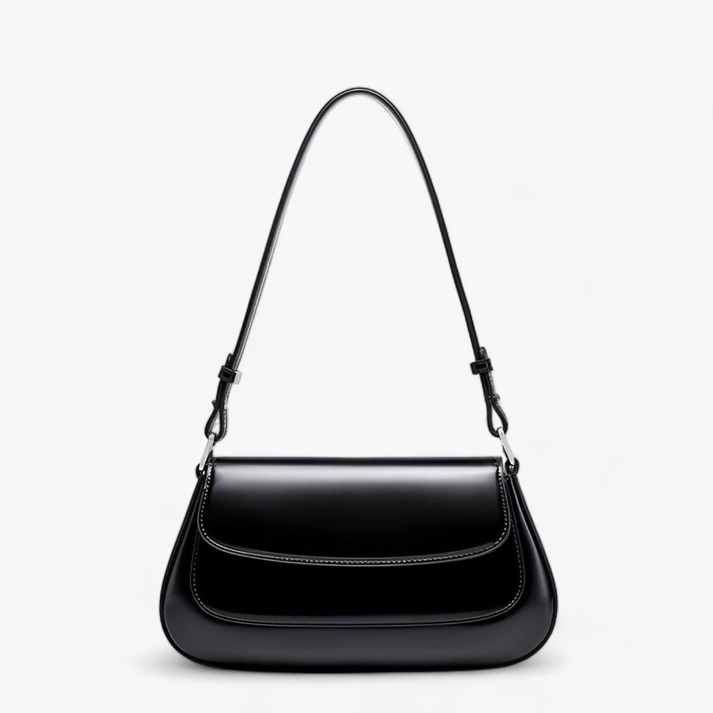 Dam Axelväska Vintage Stil Äkta Läder 1