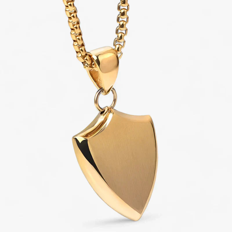 Halsband Herr Skölddesign Rostfritt Stål Elegant Accessoar-4