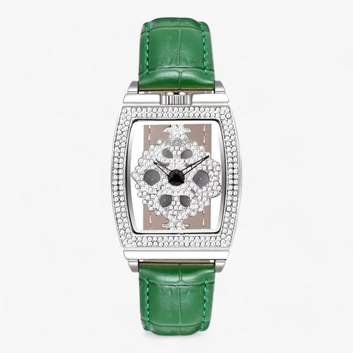 Damklocka Tonneau Skelett Läderarmband Elegant Design-1