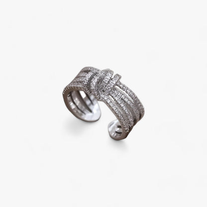 Kvinnors Öppen Ring 14K Guldpläterad Metall Zirkonium 5