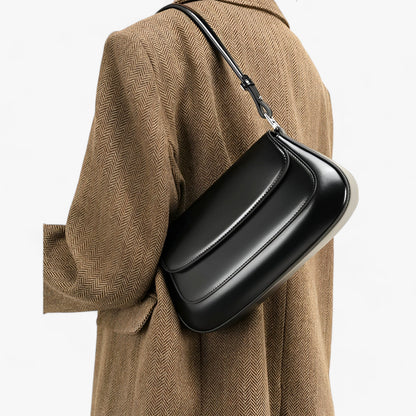 Dam Axelväska Vintage Stil Äkta Läder 2