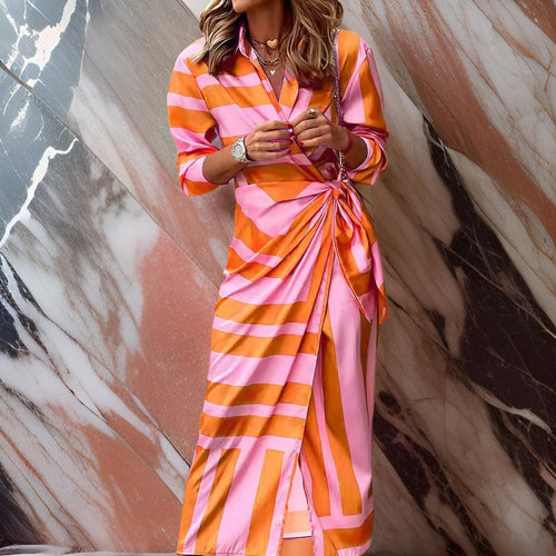 Kvinna Klänning Chic Tryckt Polyester-1