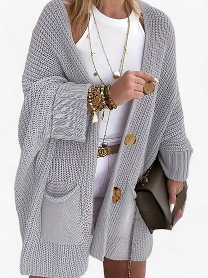 Dam Cardigan Medel Längd Polyester Elegant Stil 9