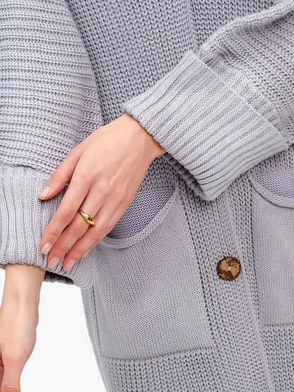 Dam Cardigan Medel Längd Polyester Elegant Stil 4