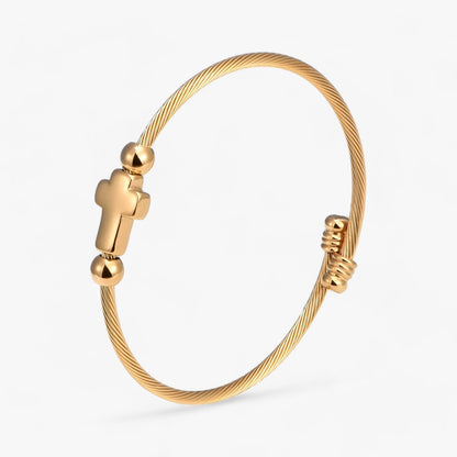 Armband för Män och Kvinnor Korsdesign Rostfritt Stål-1