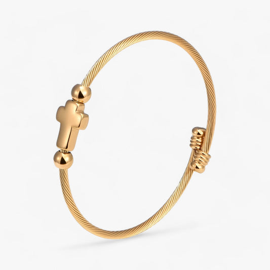 Armband för Män och Kvinnor Korsdesign Rostfritt Stål-1