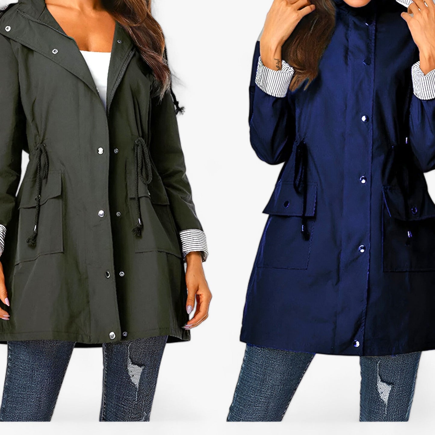 Dam Vindjacka Lätt Vindresistent Polyester Elegant Design-2