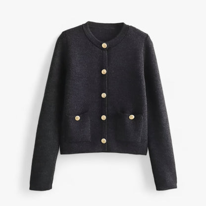 Kvinnors Lång Kofta Stickad Slim Fit Polyester-3