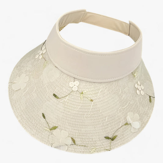 Dam Strandhatt Vikbar Halm med Blommor-1