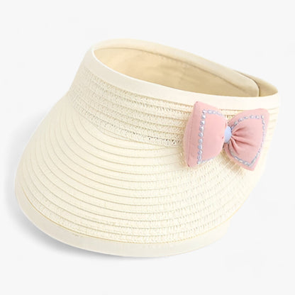 Flickors Sommarhatt i Lätt Halm med Slingdesign – Solskydd för Utomhusaktiviteter och Stranddagar 1