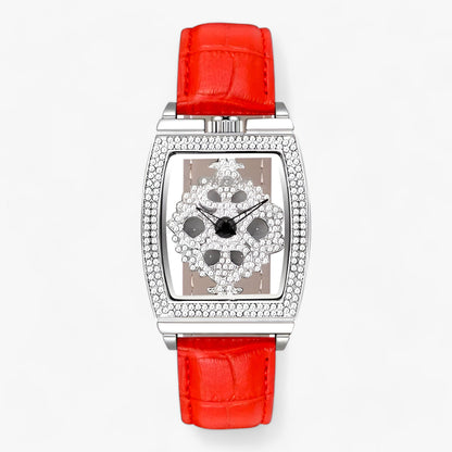Variant image for Damklocka Tonneau Skelett Läderarmband Elegant Design-4