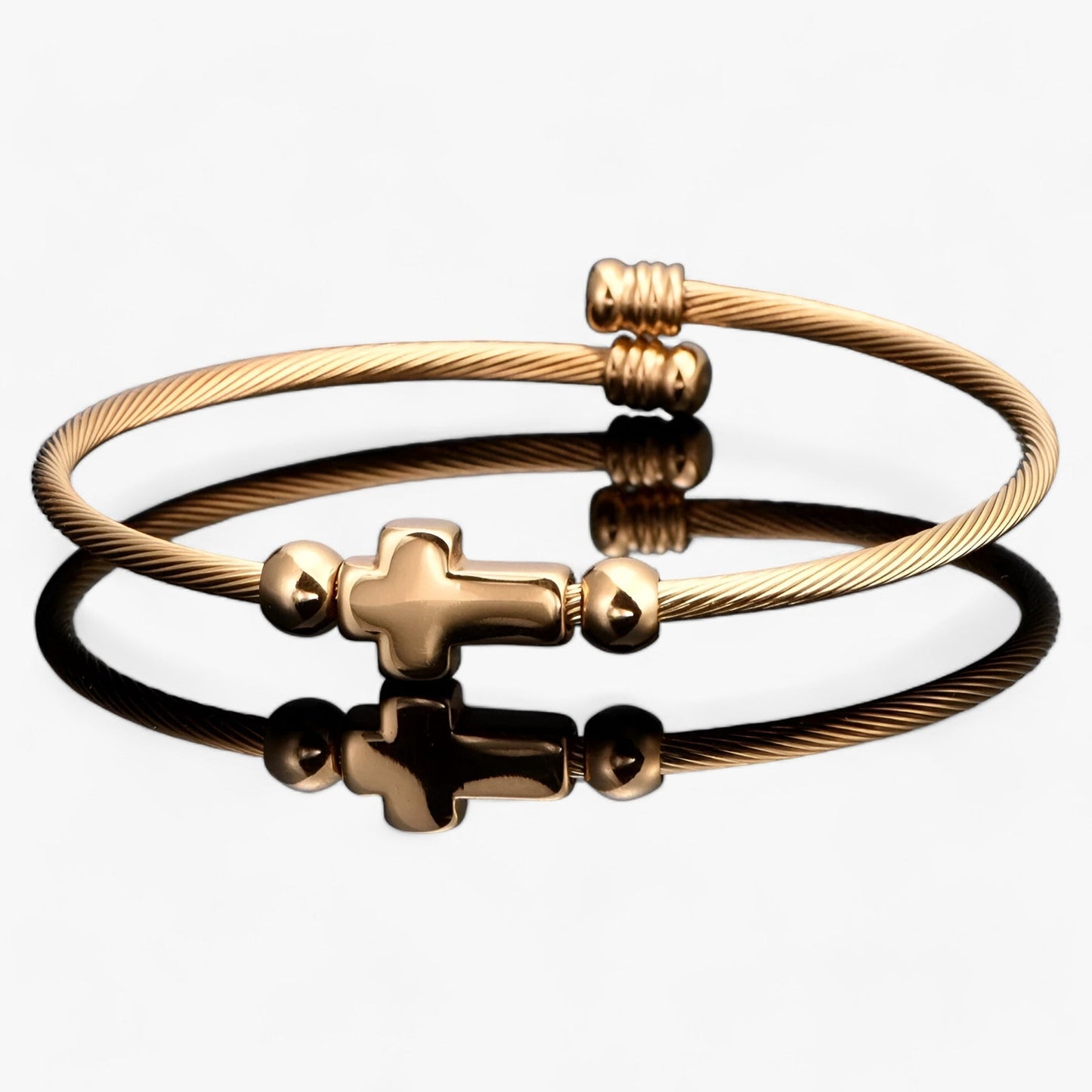 Armband för Män och Kvinnor Korsdesign Rostfritt Stål-3