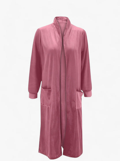 Lång Jacka Dam i Elegant Polyester med Reverskrage för Vår och Höst – Flera Storlekar 10