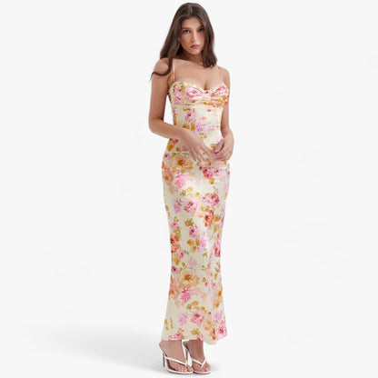 Kvinnors Miniklänning Blommönster Sommarstil Polyester 6