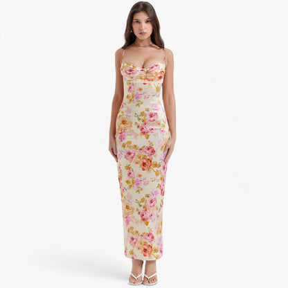 Kvinnors Miniklänning Blommönster Sommarstil Polyester 7