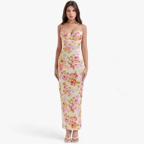 Kvinnors Miniklänning Blommönster Sommarstil Polyester 1