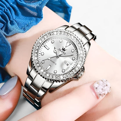 Kvinnors Armbandsur Minimalistisk Rostfritt Stål Diamantdetaljer-2